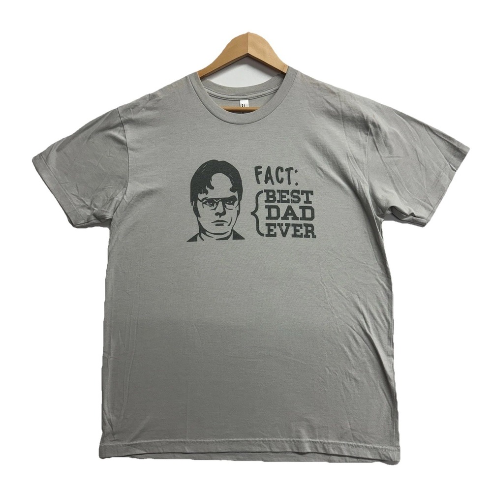 American Apparel Dwight‎ Schrute Gray Men's Tee L Best Dad